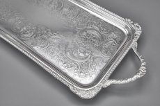 画像3: ヴィンテージシルバー、シルバープレート製 　脚付　バー / サンドイッチトレイ (3)