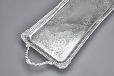 画像4: ヴィンテージシルバー、シルバープレート製 　脚付　バー / サンドイッチトレイ (4)