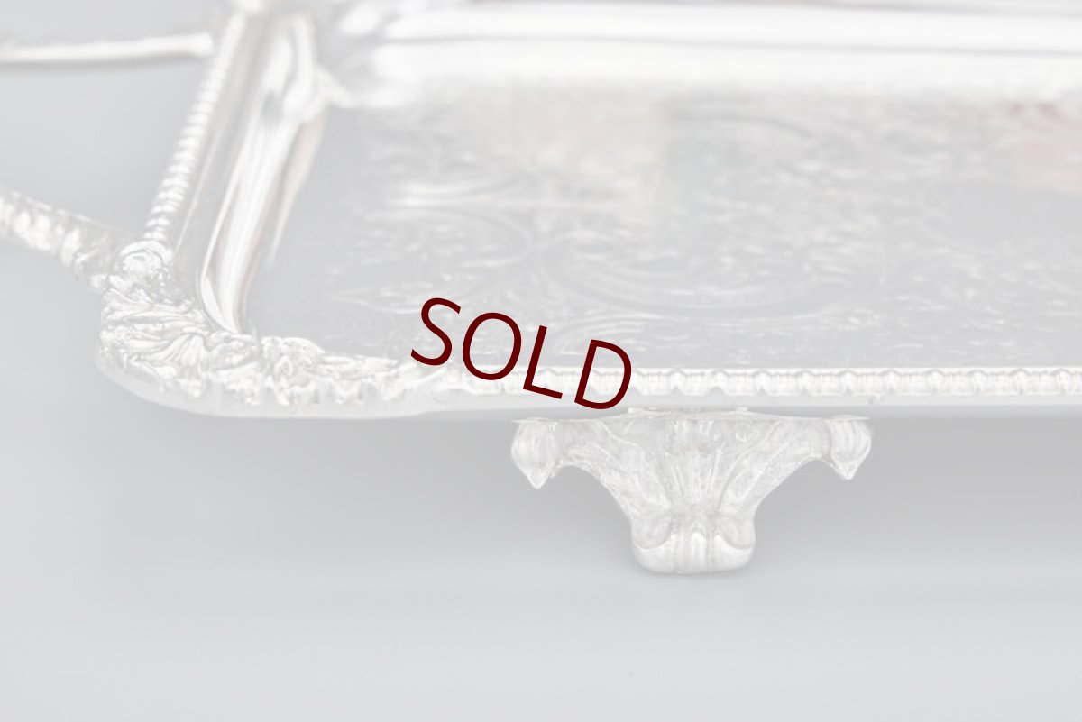 画像7: ヴィンテージシルバー、シルバープレート製 　脚付　バー / サンドイッチトレイ (7)