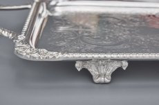 画像7: ヴィンテージシルバー、シルバープレート製 　脚付　バー / サンドイッチトレイ (7)