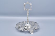 画像4: アンティークシルバー、アンティーク銀器、シルバープレート製　美総透かし細工のエッグクリュエット＆スプーンセット (4)