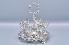 画像3: アンティークシルバー、アンティーク銀器、シルバープレート製　美総透かし細工のエッグクリュエット＆スプーンセット (3)