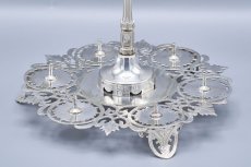 画像5: アンティークシルバー、アンティーク銀器、シルバープレート製　美総透かし細工のエッグクリュエット＆スプーンセット (5)