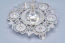 画像6: アンティークシルバー、アンティーク銀器、シルバープレート製　美総透かし細工のエッグクリュエット＆スプーンセット (6)