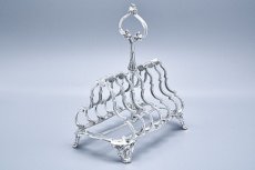画像2: アンティークシルバー、アンティーク銀器、シルバープレート製　ヴィクトリアン後期　エレガントなトーストラック (2)