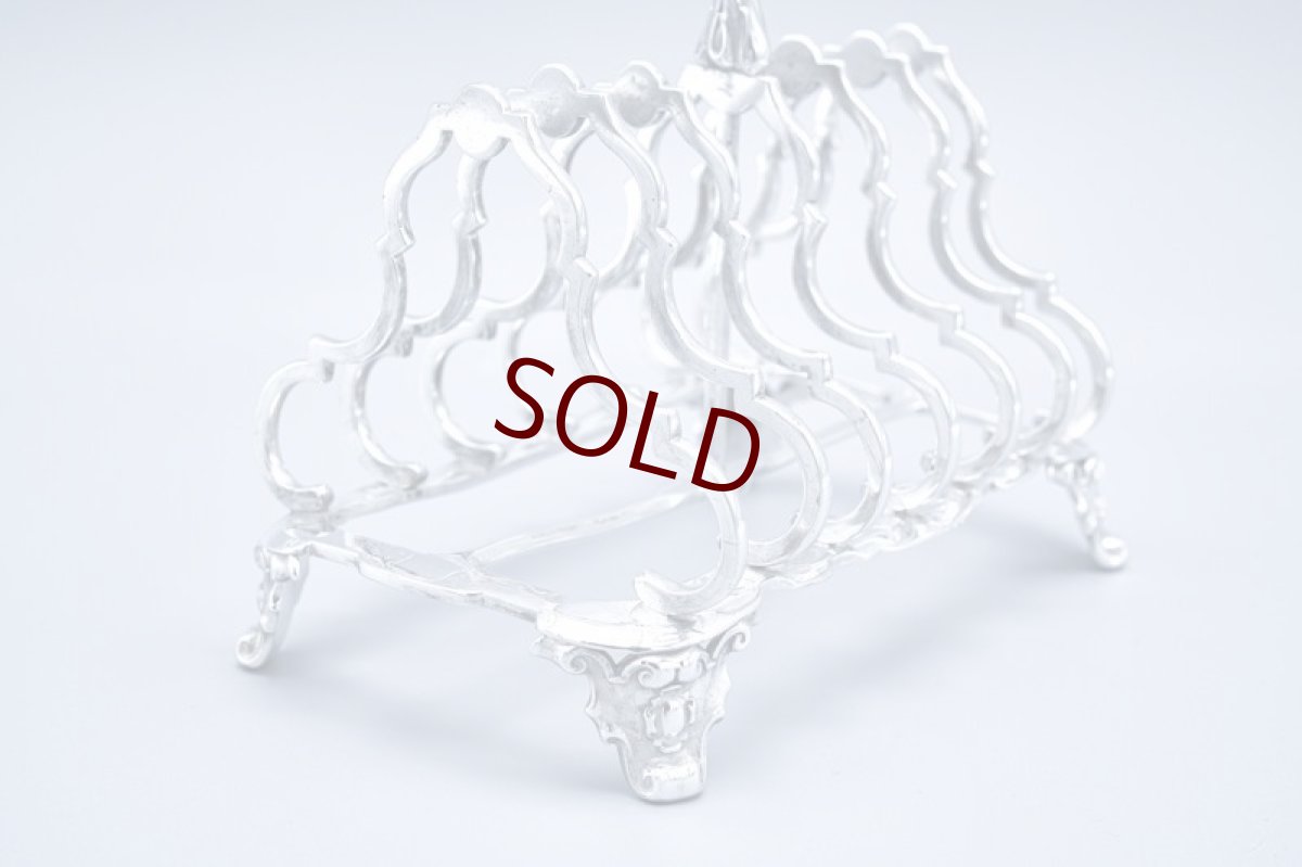 画像3: アンティークシルバー、アンティーク銀器、シルバープレート製　ヴィクトリアン後期　エレガントなトーストラック (3)