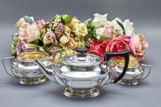 画像3: アンティークシルバー、アンティーク銀器 純銀製(925) 1912年 Walker & Hall アールヌーボー バチェラーサイズ ティーセット (3)