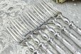 画像6: ヴィンテージシルバー、純銀製(925) ハンドル ロココパターン デザートカトラリー６客セット