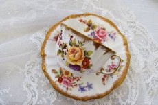 画像3: アンティーク陶磁器 ハマースレイ　ドレスデンスプレイズ 美しいハンドペイント　金彩とフローラルブーケ　ティータイムセレクションセット　 (3)