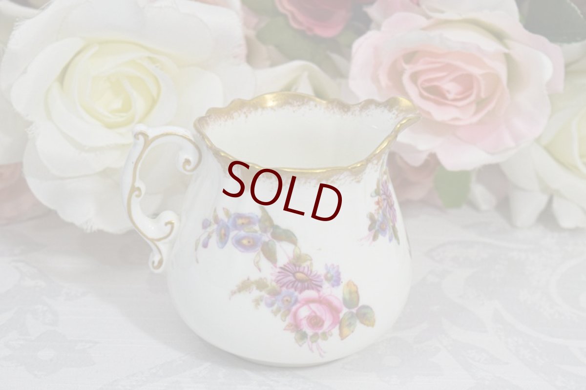 画像12: アンティーク陶磁器 ハマースレイ　ドレスデンスプレイズ 美しいハンドペイント　金彩とフローラルブーケ　ティータイムセレクションセット　 (12)