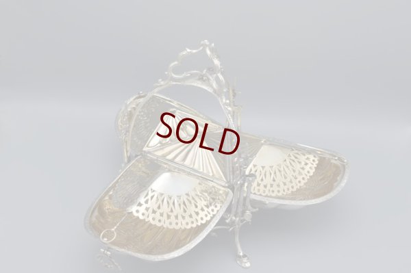 画像5: アンティークシルバー、アンティーク銀器、シルバープレート　ヴィクトリアン　激レア 3面　ビスケット ウォーマー