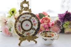 画像8: アンティーク陶磁器 c.1860 　ダービー　ロイヤルブルー、金彩、薔薇と小鳥のカップ＆ソーサー (8)