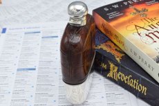 画像3: アンティークシルバー、アンティーク銀器、純銀製(925) 1912年 シルバー&レザー ヒップフラスク (3)