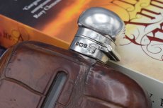 画像6: アンティークシルバー、アンティーク銀器、純銀製(925) 1912年 シルバー&レザー ヒップフラスク (6)