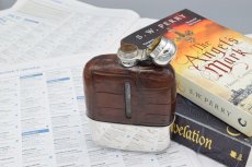 画像2: アンティークシルバー、アンティーク銀器、純銀製(925) 1912年 シルバー&レザー ヒップフラスク (2)