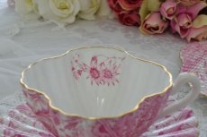 画像10: 一ランク上のアンティーク陶磁器  ワイルマン ピンク アレクサンドラ Dolly Varden パターントリオセット (10)