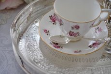 画像13: アンティークシルバー、アンティーク銀器、ヴィクトリア時代中期 手彫りエングレービング オーバル ギャラリートレイ (13)