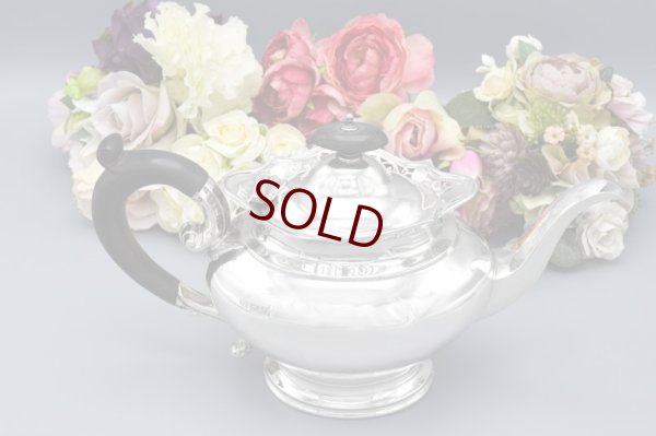 画像5: アンティークシルバー、アンティーク銀器、純銀製(925) 1909年 縁取りがエレガントな透かし細工のシンプル バチェラーサイズ ティーポット