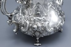 画像8: アンティークシルバー、アンティーク銀器、純銀製（925）1861年 特級 ロココスタイル 薔薇とお花の彫刻が華麗なティー＆コーヒー4点セット (8)