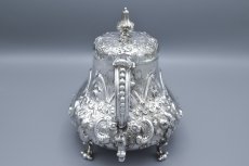 画像5: アンティークシルバー、アンティーク銀器、純銀製（925）1861年 特級 ロココスタイル 薔薇とお花の彫刻が華麗なティー＆コーヒー4点セット (5)
