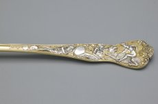 画像6: アンティークシルバー、アンティーク銀器、純銀製（925）1874年　ローマンバカナリアン　デザイン　デザートサービングスプーン 4本セット (6)