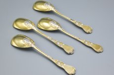 画像3: アンティークシルバー、アンティーク銀器、純銀製（925）1874年　ローマンバカナリアン　デザイン　デザートサービングスプーン 4本セット (3)