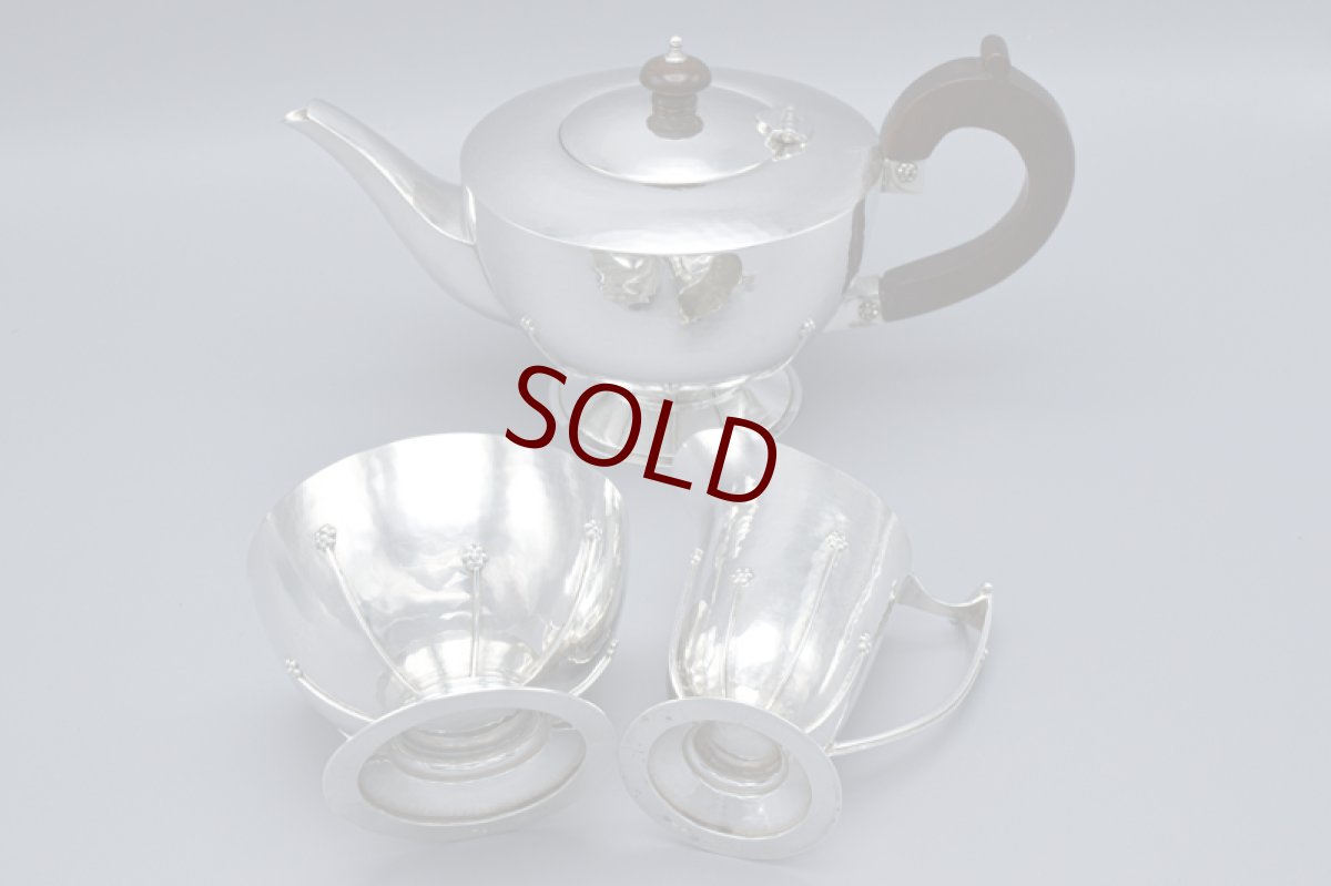 画像1: 純銀製（925）1932年　アーツ＆クラフツデザイン バチェラーサイズ　ティーセット (1)