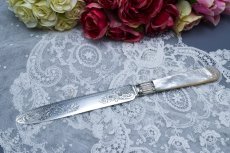 画像2: アンティークシルバー、アンティーク銀器　純銀製(925)　1909　美彫刻 白蝶貝ハンドル　ケーキナイフ (2)