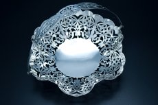 画像4: シルバープレート製　ヴィンテージ　透かし細工　ピアスワーク　バスケット (4)