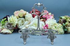 画像4: アンティークシルバー、アンティーク銀器、シルバープレート　花びらのような美しいグラデーションクランベリーグラス　ダブルジャムディッシュ (4)