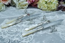 画像5: アンティークシルバー、アンティーク銀器、純銀製(925)　1912 年制作　カトラリー レスト ペアセット (5)