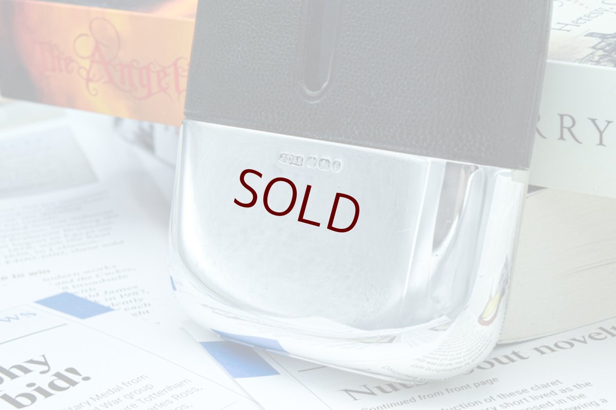 画像5: アンティークシルバー、アンティーク銀器、純銀製(925) 1898年 シルバー&レザー ヒップフラスク (5)