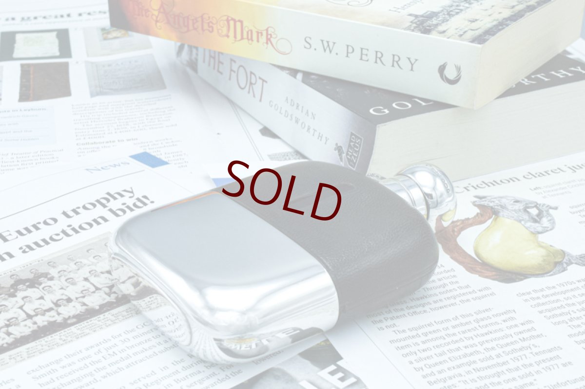 画像6: アンティークシルバー、アンティーク銀器、純銀製(925) 1898年 シルバー&レザー ヒップフラスク (6)