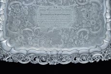 画像7: アンティークシルバー、アンティーク銀器、純銀製(925) 1830年 リージェンシー 希少特級  美彫刻 透かし細工　中型トレイ (7)