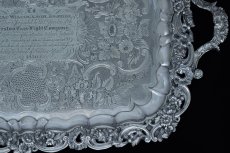 画像5: アンティークシルバー、アンティーク銀器、純銀製(925) 1830年 リージェンシー 希少特級  美彫刻 透かし細工　中型トレイ (5)