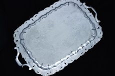 画像9: アンティークシルバー、アンティーク銀器、純銀製(925) 1830年 リージェンシー 希少特級  美彫刻 透かし細工　中型トレイ (9)