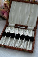 画像1: アンティークシルバー 、アンティーク銀器、シルバープレート製　1920-30年前後　コーヒースプーン6本セット (1)