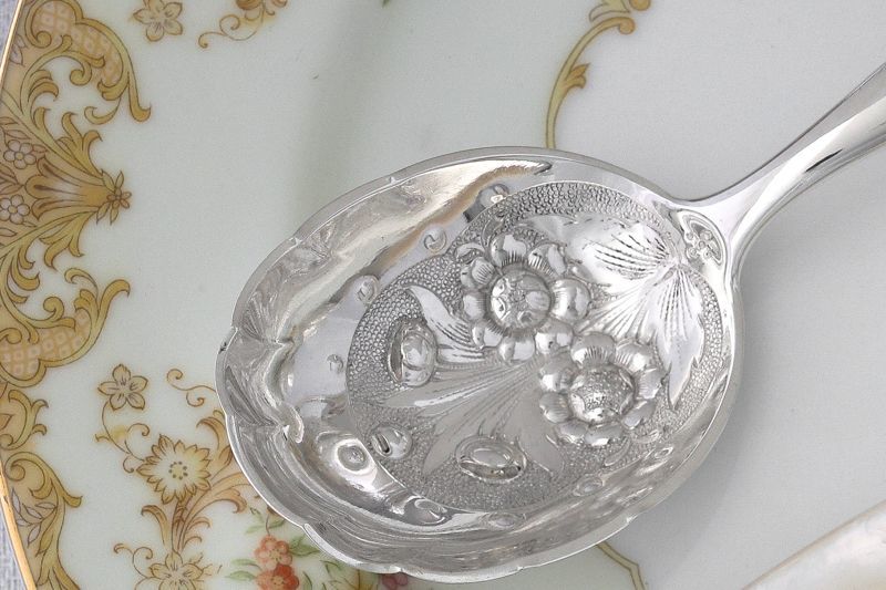 画像4: 純銀製（800）白蝶貝ハンドル　デザートサービングスプーンセット