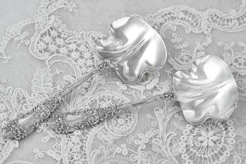 画像3: アンティークシルバー、アンティーク銀器、純銀製(925) 1898年 ロココスタイル　ジャムスプーンセット