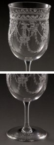 画像4: 特級品 ペア ヴィクトリアン アシッドエッチング クリスタル　ワイングラスセット　