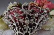 画像2: ヴィクトリアン　カーストワーク　薔薇のガーランド　クランベリーグラス　シュガーバスケット