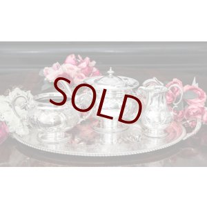 画像: シルバープレート　エドウォーディアン　薔薇お花スクロールのロココ風　ティーセット