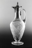 画像6: 純銀製（925）1874年 Martin, Hall & Co.  エッチング　グラス　クラレットジャグ/ウォータージャグ