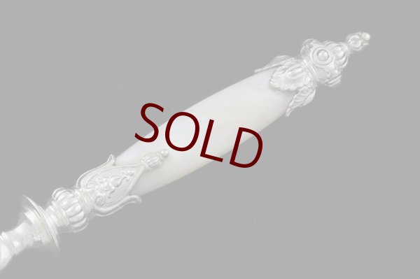 画像5: 純銀製（800）白蝶貝ハンドル　デザートサービングスプーンセット