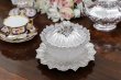 画像1: 純銀製(925) 1834年　お花の摘み　オリジナルグラス　蓋、受け皿付バターディッシュ