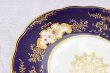 画像17: アンティーク陶磁器 1891年ー1920年 コールポート コバルトブルー 手描きの金彩とお花 デザートプレート6枚&サンドイッチプレート セット