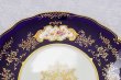 画像9: アンティーク陶磁器 1891年ー1920年 コールポート コバルトブルー 手描きの金彩とお花 デザートプレート6枚&サンドイッチプレート セット