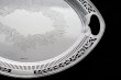 画像5: アンティークシルバー、純銀製（925）1898年　スクロールの透かし細工とエングレービング　トレイ
