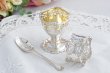 画像2: アンティークシルバー、純銀製（925）1927-28年 マッピン＆ウェッブ  クリスニング 美透かし細工　エッグカップ3点セット