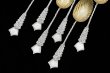 画像4: アンティークシルバー、アンティーク銀器、純銀製(925) パーシャルギルト シェル型ボウル スプーン、シュガートング、シフター、ティーキャディースプーンセット